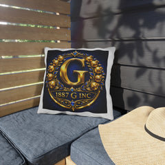 Emblematic Gold 'G' Outdoor Pillow — 1887 G Inc. Crest Decorative Cushion