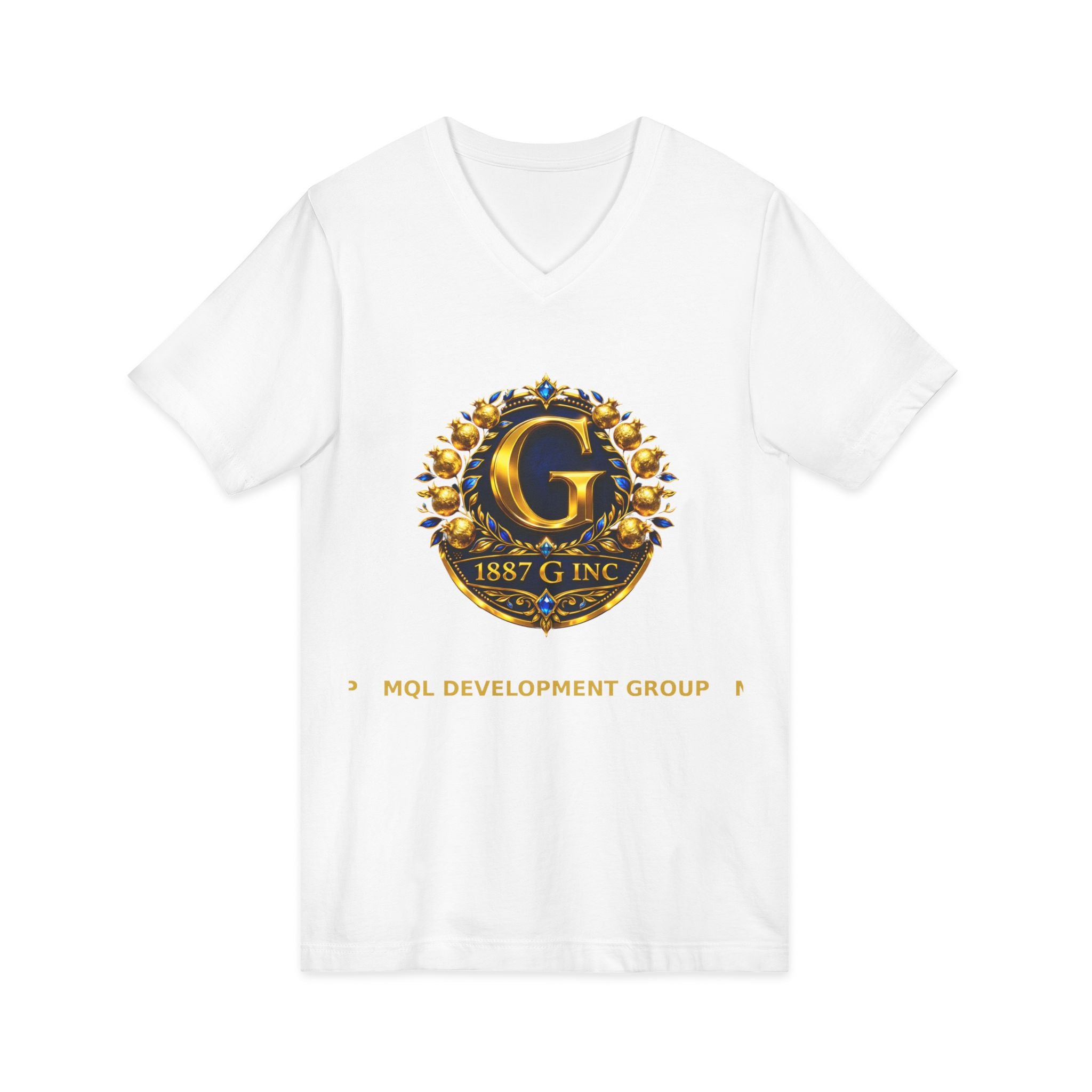 G Inc. Crest V-Neck Tee — 1887 G Inc. Logo T-Shirt