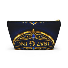 Monogrammed Royal Crest Accessory Pouch — Gold G Initial