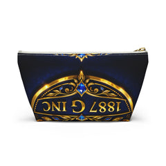 Monogrammed Royal Crest Accessory Pouch — Gold G Initial