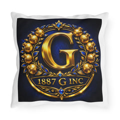 Emblematic Gold 'G' Outdoor Pillow — 1887 G Inc. Crest Decorative Cushion